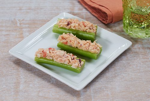 Crab-Stuffed Celery Logs