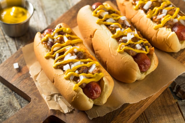 Delicious Griddle Chili Dogs