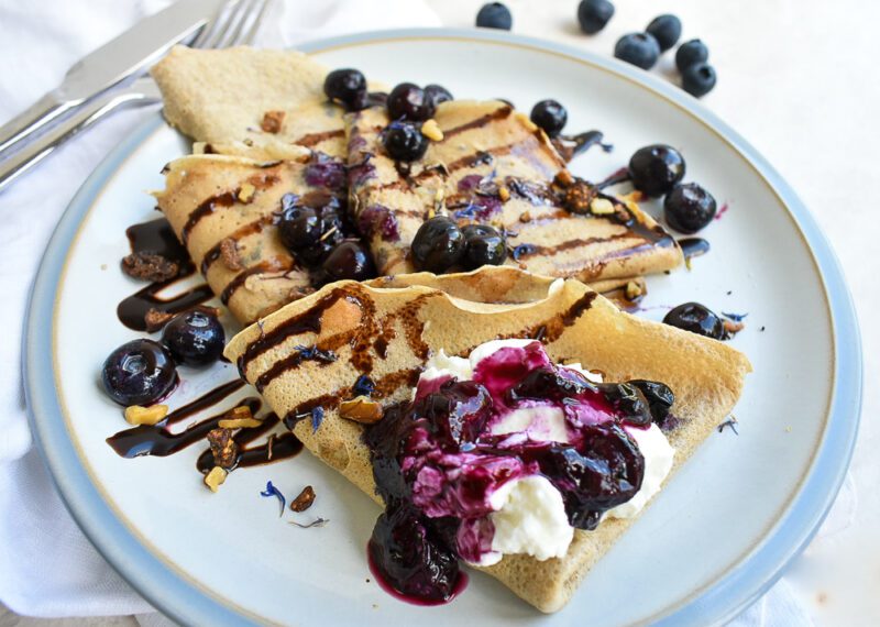 Healthy Blueberry Crepes