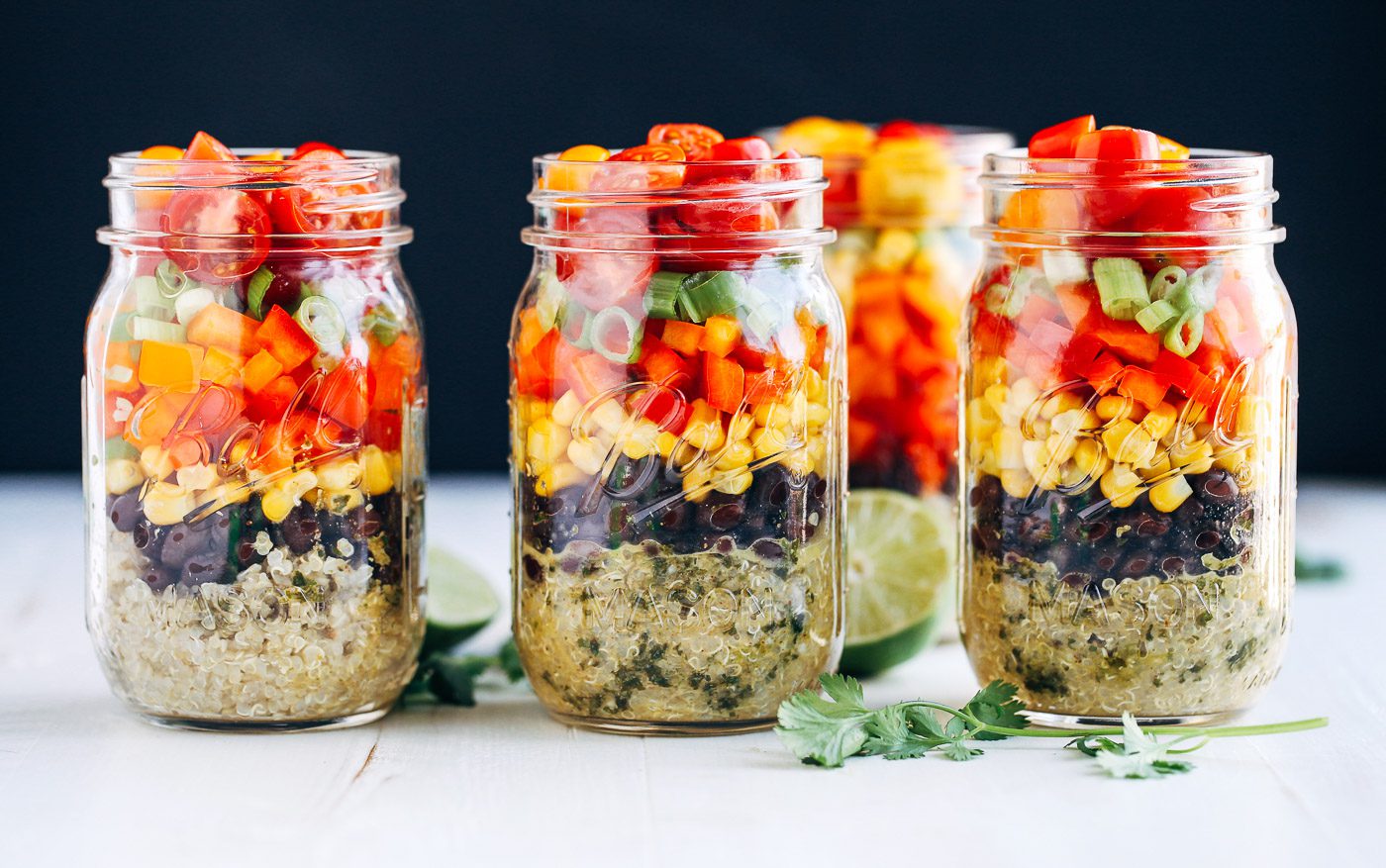 Best Layered Quinoa Mason Jar Salads